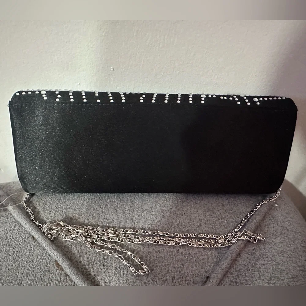 Chic Black and Silver Studded Clutch - Picture 2 of 3